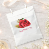 赤いバラの母独身のの日 フェイバーバッグ (クリップ留めされた状態)