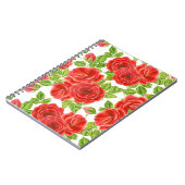 赤いバラの水の色のシームレスなパターン ノートブック (左側)