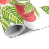 赤いバラの水の色のシームレスなパターン ラッピングペーパー (ロールコーナー)