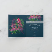 赤いバラの水の色の手色彩の鮮やか形 招待状 (内部)