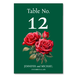 赤いバラの水の色結婚のテーブル番号 テーブルナンバー