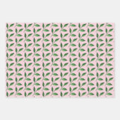 赤いバラの水彩手描き ラッピングペーパーシート (正面3)