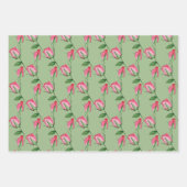 赤いバラの水彩手描き ラッピングペーパーシート (正面)