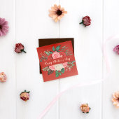 赤いバラの水彩花の母の日カード カード