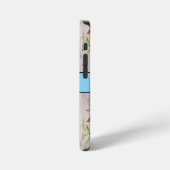 赤いバラの水彩花フラワーフォン iPhoneケース (左側面)