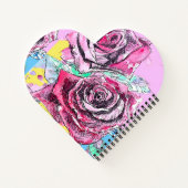 赤いバラの水彩花 ノートブック (裏面)