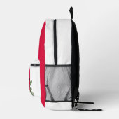 赤いバラの油絵 - 愛のメッセージ プリントバックパック (右)