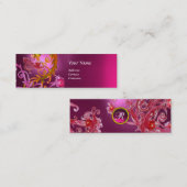 赤いバラの渦巻き宝石 赤 ピンク スキニー名刺 (正面/裏面)