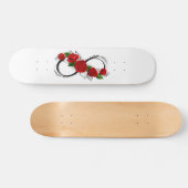 赤いバラの無限大記号 スケートボード (横)