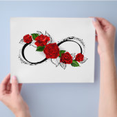 赤いバラの無限大記号 チラシ (手)