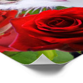 赤いバラの猫 ポスター (角)