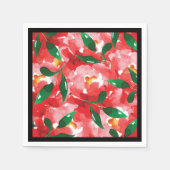 赤いバラの紙コップ スタンダードカクテルナプキン (正面)