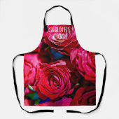 赤いバラの素敵な束 エプロン (正面)