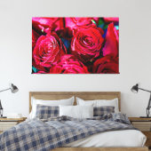 赤いバラの素敵な束 キャンバスプリント (インサイチュ (寝室))