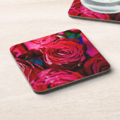 赤いバラの素敵な束 コースター (左側)