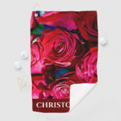 赤いバラの素敵な束 ゴルフタオル (インサイチュ)