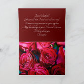 赤いバラの素敵な束 サンキューカード (内部)