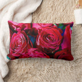 赤いバラの素敵な束 ランバークッション (ブランケット)