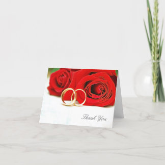 赤いバラの結婚式のメッセージカードありがとう サンキューカード