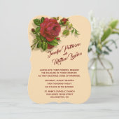 赤いバラの結婚式招待状 招待状 (スタンド正面)