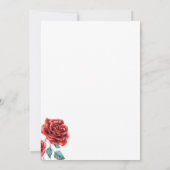 赤いバラの結婚式招待状 招待状 (裏面)