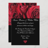 赤いバラの結婚式招待状 招待状 (正面/裏面)
