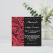 赤いバラの結婚式招待状 招待状 (スタンド正面)