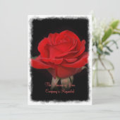 赤いバラの結婚式招待状 招待状 (スタンド正面)