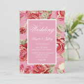 赤いバラの結婚式招待状 案内状 (スタンド正面)