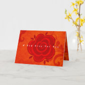 赤いバラの結婚記念日折りたたみグリーティングカード カード (黄色い花)