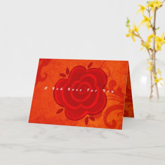 赤いバラの結婚記念日折りたたみグリーティングカード カード (黄色い花)