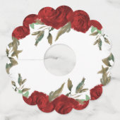 赤いバラの緑結婚色 ワイングラスタグ (裏面)