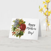 赤いバラの美しいロマンチックな夏の花束 カード (黄色い花)