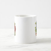 赤いバラの美しいロマンチックな夏の花束 コーヒーマグカップ (中央)