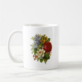 赤いバラの美しいロマンチックな夏の花束 コーヒーマグカップ (左)