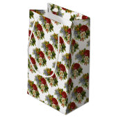 赤いバラの美しいロマンチックな夏の花束 スモールペーパーバッグ (裏面アングル)