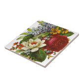 赤いバラの美しいロマンチックな夏の花束 タイル (側面)