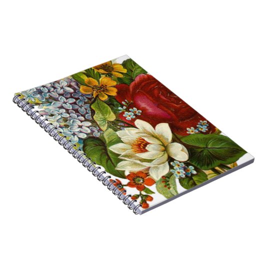 赤いバラの美しいロマンチックな夏の花束 ノートブック (右側)