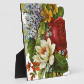 赤いバラの美しいロマンチックな夏の花束 フォトプラーク (側面)