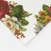 赤いバラの美しいロマンチックな夏の花束 フリースブランケット (角)