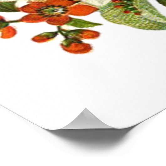 赤いバラの美しいロマンチックな夏の花束 ポスター (角)