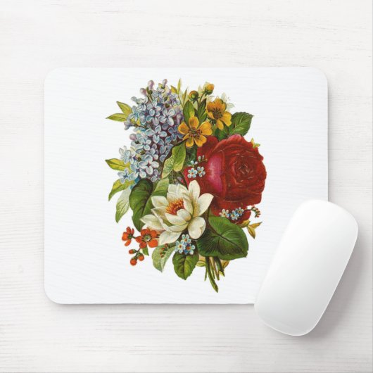 赤いバラの美しいロマンチックな夏の花束 マウスパッド (マウス)