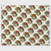 赤いバラの美しいロマンチックな夏の花束 ラッピングペーパー (フラット)