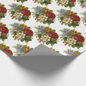 赤いバラの美しいロマンチックな夏の花束 ラッピングペーパー (角)