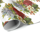 赤いバラの美しいロマンチックな夏の花束 ラッピングペーパー (ロールコーナー)