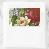 赤いバラの美しいロマンチックな夏の花束 長方形シール (バッグ)