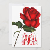 赤いバラの美女と野獣 ブライダルシャワー 招待状 (正面)