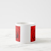 赤いバラの背景の写真 エスプレッソカップ (正面)