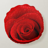 赤いバラの背景の写真 ラウンドクッション (裏面)