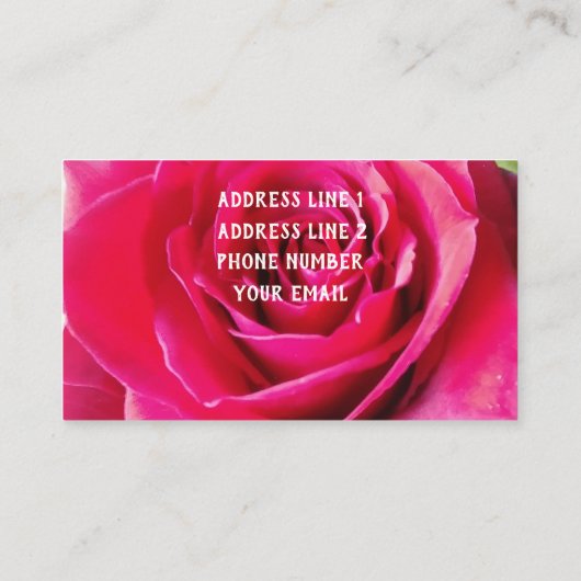 赤いバラの背景 名刺 (裏面)